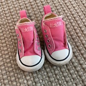 Toddler pink Velcro converse